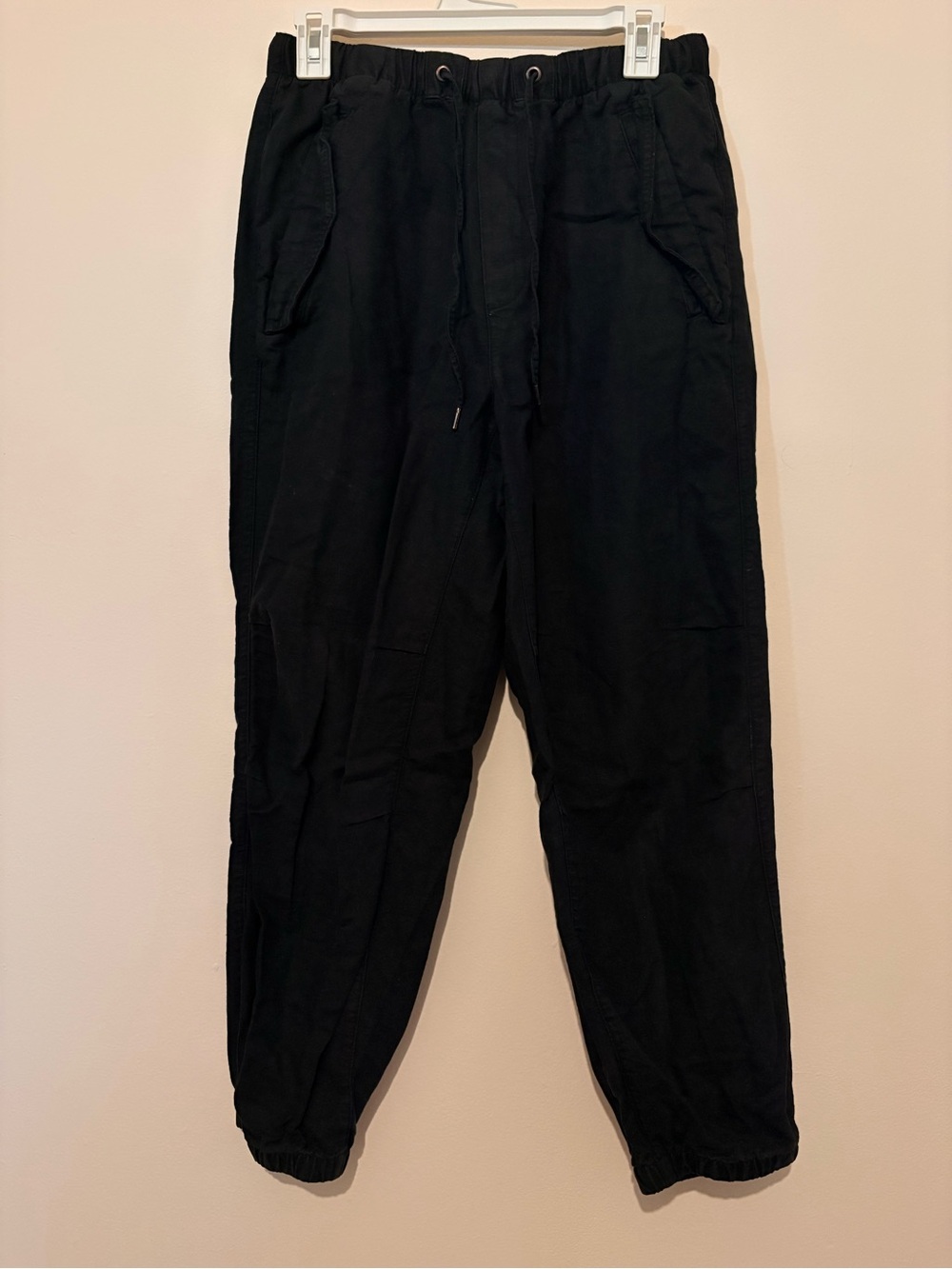 Gap Black Linen Drawstring Cargo Pants